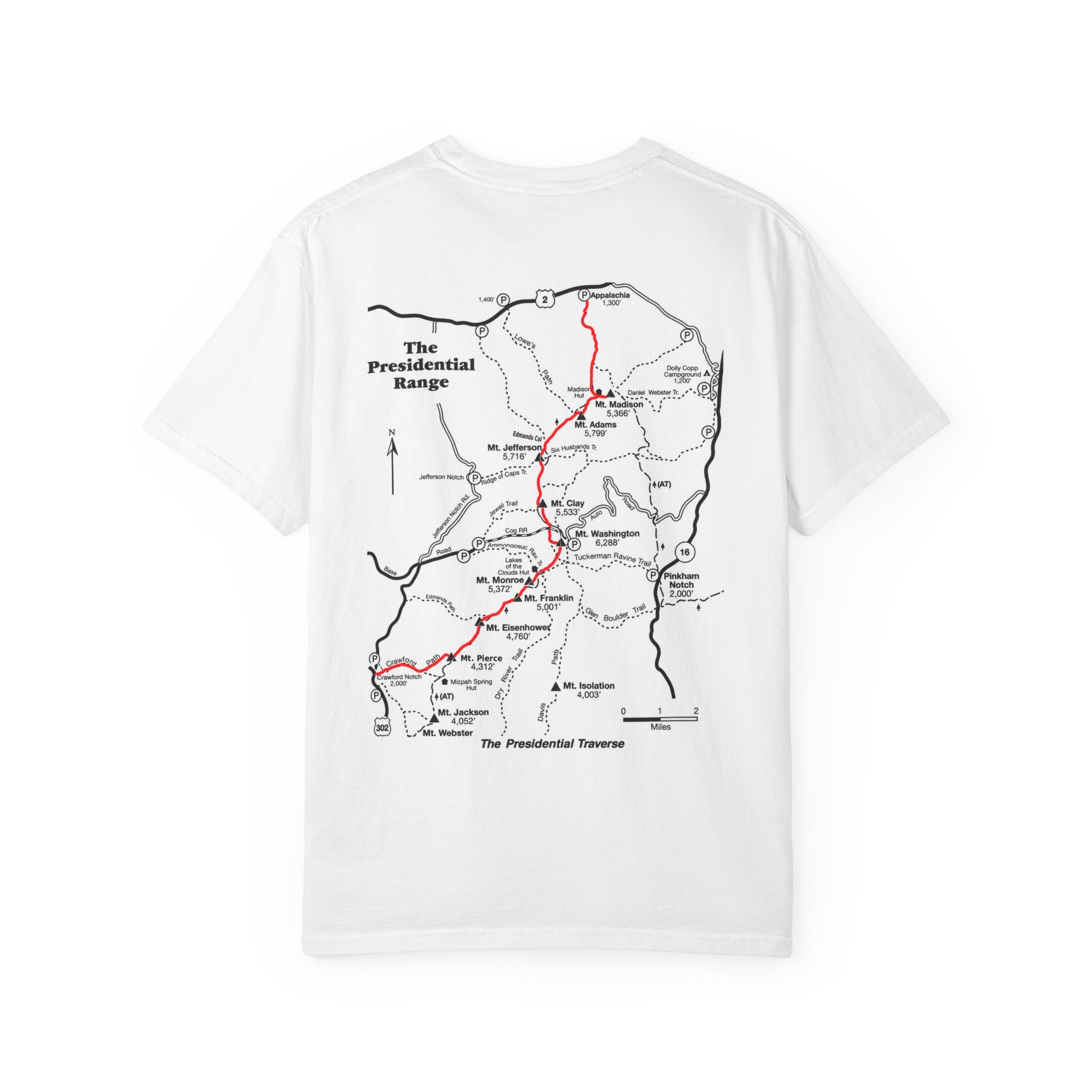 Presidential Traverse Map T-Shirt